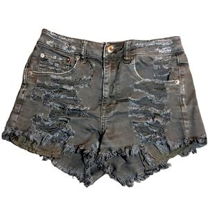 AE Distressed Black Shorts